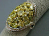 ESTATE MASSIVE 4.10CT INTENSE YELLOW DIAMOND 18KT WHITE & YELLOW GOLD LOVE RING