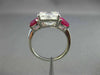 ESTATE LARGE GIA 6.28CT DIAMOND & AAA RUBY 18KT WHITE GOLD 3D ENGAGEMENT RING