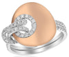 ESTATE .38CT DIAMOND 18KT WHITE AND ROSE GOLD 3D CLASSIC LOVE KNOT FUN RING