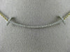ESTATE LARGE .35CT DIAMOND 18KT TWO TONE GOLD 3D CLASSIC T BAR LOVE NECKLACE