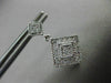 ESTATE .33CT DIAMOND 14KT WHITE GOLD 3D SQUARE HALO MILGRAIN HANGING EARRINGS