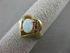 ESTATE AAA OPAL RUBY 14K YELLOW GOLD OPEN HEART COCKTAIL CLUSTER RING 13MM #4014