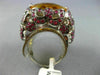 EXTRA LARGE 24.06CT DIAMOND CITRINE & RUBY 14KT WHTIE GOLD 3D BUTTERFLY FUN RING