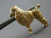 ANTIQUE LARGE .02CT OLD MINE DIAMOND 14K YELLOW GOLD POODLE DOG BROOCH PIN 27039