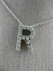 .25CT ROUND DIAMOND 14KT WHITE GOLD CLASSIC "R" INITIAL FLOATING PENDANT #18477