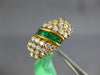 WIDE 1.60CT DIAMOND & AAA EMERALD 18KT YELLOW GOLD 3D ROUND & BAGUETTE FUN RING