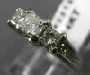 ESTATE 1.0CT DIAMOND 14K WHITE GOLD 3D PAST PRESENT FUTURE ENGAGEMENT RING 22133