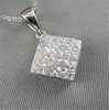 ESTATE .75CT DIAMOND SQUARE 14KT WHITE GOLD PENDANT F COLOR VVS SIMPLY AMAZING