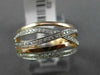 ESTATE .23CT DIAMOND 14KT WHITE & ROSE GOLD 3D MULTI ROW CRISS CROSS LOVE RING
