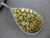EXTRA LARGE 4.62CT WHITE & INTENSE YELLOW DIAMOND 18K TWO TONE GOLD LOVE PENDANT
