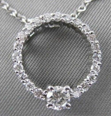 ESTATE .73CTW DIAMOND 14K WHITE GOLD CIRCLE OF LOVE PENDANT CHAIN F/G VVS #16821