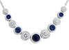 1.73CT DIAMOND & AAA SAPPHIRE 14KT WHITE GOLD 11 STONE BEZEL ADJUSTABLE NECKLACE