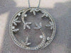 LARGE ANTIQUE DIAMOND 14KT WHITE GOLD FLOWER MEDAL PENDANT + CHAIN #18538