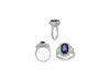 LARGE GIA CERTIFIED 6.56CT DIAMOND & AAA SAPPHIRE 18K WHITE GOLD ENGAGEMENT RING