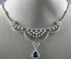 ESTATE LARGE 8.91CT DIAMOND & AAA SAPPHIRE 18K WHITE GOLD SEMI ETERNITY NECKLACE