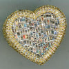 LARGE 2.83CT DIAMOND 14KT 2 TONE GOLD 3D ROUND & BAGUETTE HEART SHAPE LOVE RING