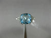 ESTATE 2.10CT DIAMOND & AAA BLUE TOPAZ 14KT WHITE GOLD FILIGREE SQUARE FUN RING
