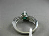 ESTATE WIDE 1.40CT ROUND DIAMOND & AAA EMERALD 14K WHITE GOLD 3D ENGAGEMENT RING