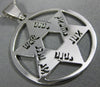 ESTATE LARGE 14KT WHITE GOLD 3D STAR OF DAVID CHAI SHEMA YISRAEL PENDANT #850