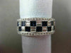 ESTATE WIDE 1.85CT DIAMOND & SAPPHIRE 18K WHITE GOLD 3D WEDDING ANNIVERSARY RING