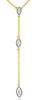 ESTATE .20CT DIAMOND 14KT YELLOW GOLD 3D LEAF BY THE YARD LARIAT FUN NECKLACE