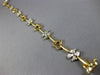 ESTATE .40CT DIAMOND 14KT WHITE & YELLOW GOLD FLOWER HEART LOVE BRACELET #1487