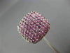 ESTATE LARGE 2.82CT DIAMOND & AAA PINK SAPPHIRE 18KT WHITE GOLD 3D SQUARE RING