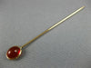 ANTIQUE AAA RED CABOCHON AGATE 14KT YELLOW GOLD 3D CLASSIC LAPEL PIN #26532