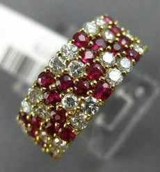 WIDE 2.40CT DIAMOND & AAA RUBY 18KT YELLOW GOLD ZIG ZAG WEDDING ANNIVERSARY RING