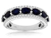 1.73CT DIAMOND & AAA SAPPHIRE 14KT WHITE GOLD 3D OVAL & ROUND SEMI ETERNITY RING