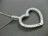 ESTATE LARGE .77CT DIAMOND 14KT WHITE GOLD FLOATING OPEN HEART PENDANT #14730