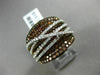 ESTATE WIDE 1.97CT DIAMOND & AAA ORANGE SAPPHIRE 18KT GOLD CRISS CROSS FUN RING
