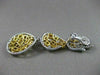 ESTATE LARGE 13.26CT FANCY YELLOW & WHITE DIAMOND 18KT TWO TONE HANGING EARRINGS