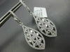 1.80CT DIAMOND 18KT WHITE GOLD TEAR DROP FILIGREE CRISS CROSS HANGING EARRINGS