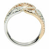 ESTATE LARGE .98CT DIAMOND 18KT WHITE & ROSE GOLD 3D SWIRL LOVE KNOT FUN RING