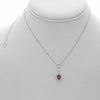 ESTATE 1.19CT DIAMOND & AAA RUBY 18KT WHITE GOLD 3D OVAL LARIAT LOVE NECKLACE