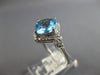 3.6CT DIAMOND & AAA BLUE TOPAZ 14KT WHITE GOLD 3D FILIGREE HALO ENGAGEMENT RING