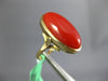 ESTATE LARGE AAA CORAL 14KT YELLOW GOLD 3D OVAL CLASSIC FUN RING