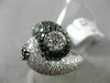ESTATE LARGE 3.00CTW BLACK & WHITE DIAMOND 18KT WHITE GOLD YIN & YANG FUN RING