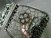 ESTATE EXTRA WIDE 1.30CT DIAMOND 14KT BLACK GOLD 4 CLOVER HEART BANGLE BRACELET