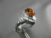 ESTATE 2.03CT DIAMOND & OVAL CITRINE 18K WHITE GOLD PEAR SHAPE ENGAGEMENT RING