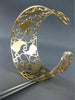 ESTATE LARGE .70CT DIAMOND 14KT ROSE GOLD MOTHER OF PEARL FLOWER BANGLE BRACELET