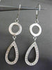 ESTATE LARGE .46CT DIAMOND 14K WHITE GOLD MATTE & SHINY PEAR SHAPE DROP EARRINGS