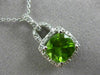 ESTATE 2.15CT DIAMOND & PERIDOT 14K WHITE GOLD SQUARE LOVE KNOT FLOATING PENDANT