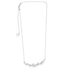 ESTATE .46CT DIAMOND 14KT WHITE GOLD MILGRAIN ZIG ZAG LEAF FLOWER LOVE NECKLACE