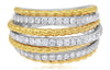 ESTATE WIDE .85CT DIAMOND 18KT WHITE & ROSE GOLD MULTI ROW ROPE ANNIVERSARY RING