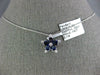 LARGE 1.44CT DIAMOND & AAA SAPPHIRE 18K WHITE GOLD FLOWER SNOWFLAKE STAR PENDANT