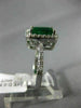 WIDE 1.92CT DIAMOND & AAA EMERALD 14KT WHITE GOLD FILIGREE HALO ENGAGEMENT RING