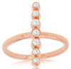 ESTATE .20CT DIAMOND 14K ROSE GOLD 3D CLASSIC ROUND BEZEL 7 STONE LUCKY BAR RING