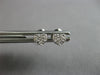 ESTATE SMALL .07CT DIAMOND 14KT WHITE GOLD 3D PAVE HEART LOVE STUD EARRINGS